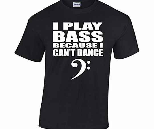 Tedim I Play Bass Becuase I Cant Dance Guitar Clef Music Bassist Gig Band T-shirt