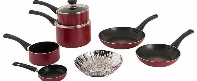 Bistro Non-Stick 7 Piece Set - Red