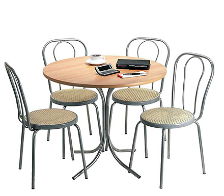 Bella Round Bistro Dining Set in Silver