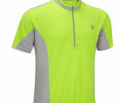 Tenn-Outdoors Tenn Coolflo Breathable Cycling Jersey - Short Sleeve - Hi-Viz Yellow/Grey 4XL