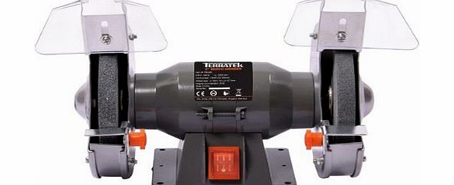 Terratek Heavy Duty 150W 150mm Bench Grinder Complete With 2 Grinding Discs