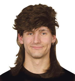 wig, brown (Long Mullet)