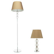 3 Ball Floor and Table Lamp Smokey set