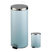 tesco 30 and 5L blue pedal bin set