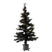 Tesco 3Ft Black Fibre Optic Tree