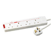 4 Way 1m Surge Extension Lead