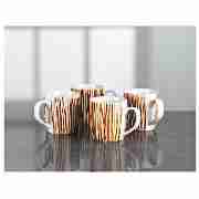 Tesco 4pk mocha stripe mug