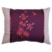 Tesco Alanis Embroidered Cushion, Plum