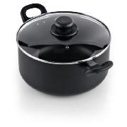 tesco Aluminium Non Stick Stockpot 24cm Black