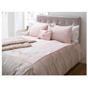tesco Amiee Embroidered Duvet Set Kingsize, Pink