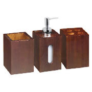 tesco Bamboo 3 Piece Accessory Set, Dark Finish