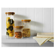 Bamboo and Acrylic Storage 3 Piece Set