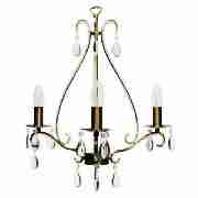 Tesco Beaded arm chandelier antique brass