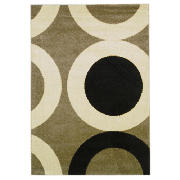 Black & Cream Rings Rug 120x170cm