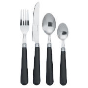 Tesco Black Cutlery 16pce Set