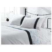 tesco Cassie Embroidered Duvet Set Double, White