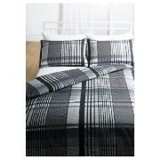 Tesco Check Print Duvet Set Double, Grey