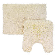 Chenille Bath Mat & Pedestal Mat, Cream