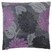 Chenille Flower Cushion, Plum