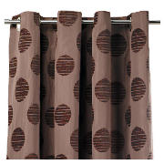 Chenille Spot Lined Eyelet Curtains, Mocha