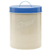 Tesco Cream/ Blue Bread Canister