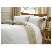 Tesco Dell Embroidered Duvet Set Double, White