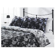 Tesco Dotty Print Duvet Set Kingsize, Black