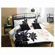 Drama Flocked Single Duvet Set, White