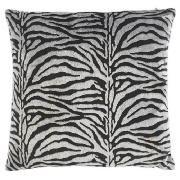 tesco Faux Fur Zebra Cushion Chocolate