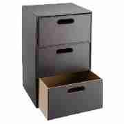 Faux Leather 3-Drawer Unit