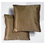 tesco Faux Silk Cushion, Mocha, Twinpack