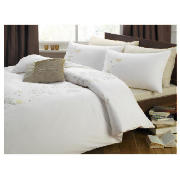 Tesco Fay Embroidered Duvet Set King, Ivory