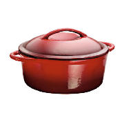 Tesco Finest Cast Iron 24cm Stockpot Red