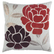 Tesco Flock Floral Cushion Red, Anya