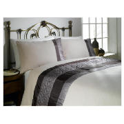 Tesco Geo Quilted Cuff Single Duvet Set, Mocha