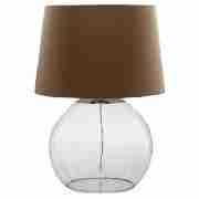 glass bobble table lamp smoky