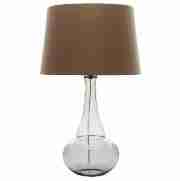 glass bottle table lamp smoky