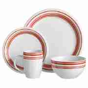 Tesco Handpainted Dinnerset 16pce Red