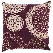 Tesco Jacquard Lace Effect Cushion Plum