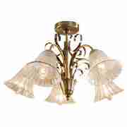 Kasaka 5 Light Ceiling fitting antique brass