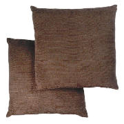 Tesco Large Chenille Cushion , Chocolate