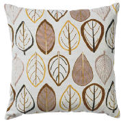 Tesco Leaf Print Cushion, Natural, Devon