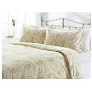 Tesco Leaf Print Duvet Set Kingsize, Cream