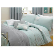 Tesco Libre Embroidered Duvet Set King, Aqua