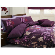 Tesco Libre Jardin Print Duvet Set Double, Plum
