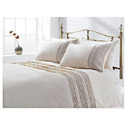 Tesco Linen Pintuck Duvet Set Kingsize, Stone