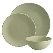 tesco Mono Dinnerware Set 12 piece, Green