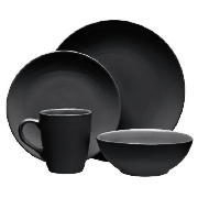 Mono Dinnerware Set 16 piece, Black