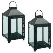 Outdoor Metal Lantern Small, Twinpack