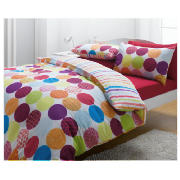 Tesco Painted Bright Spot Duvet Set Single, Multi